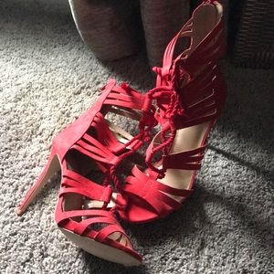 Red Strappy Heels